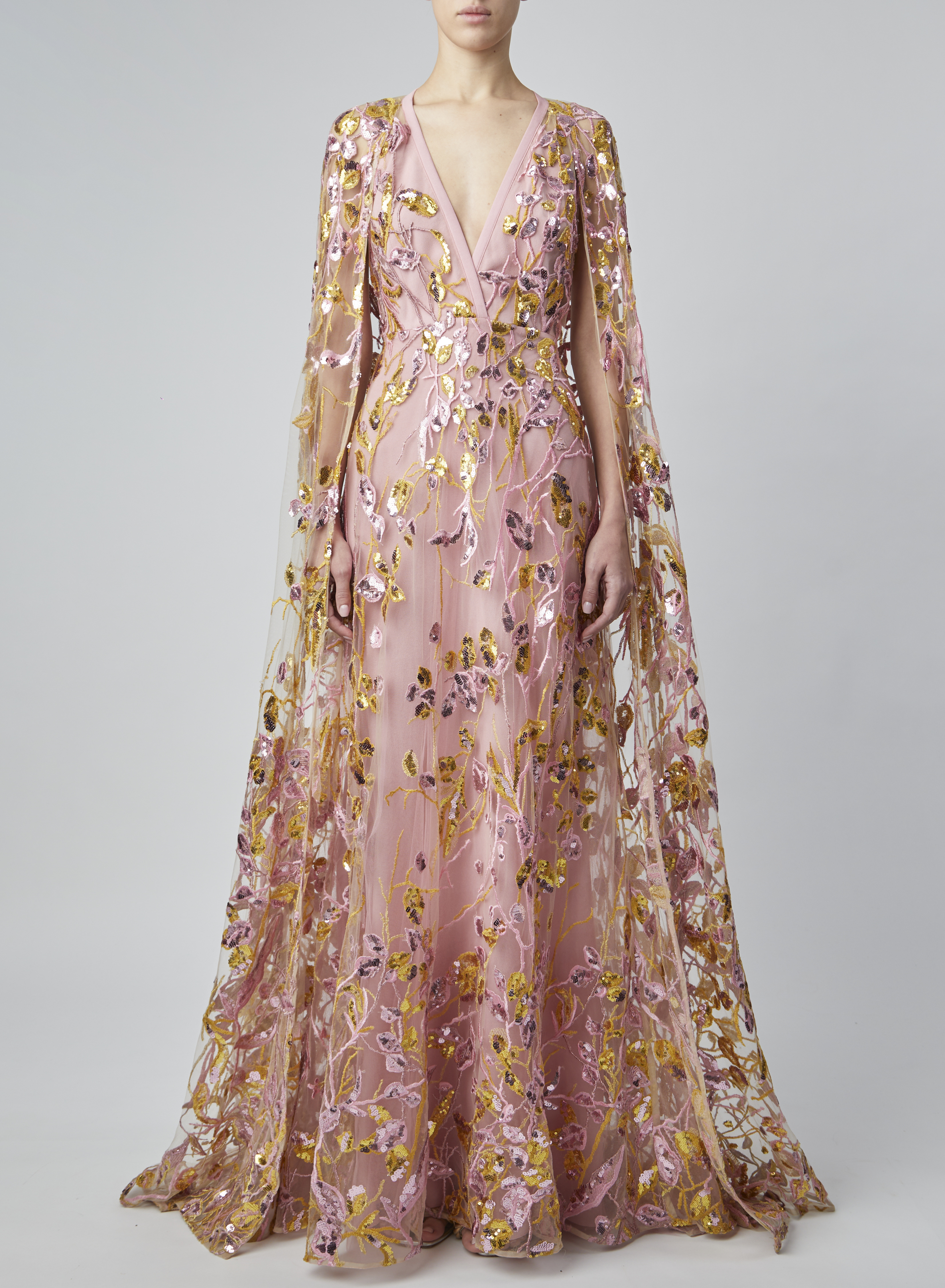 Elie Saab Embroidered and Sequin Long ...